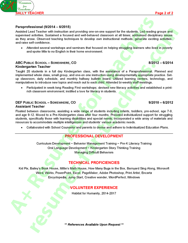 Resume Two Pages