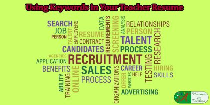 using keywords in your teacher resume