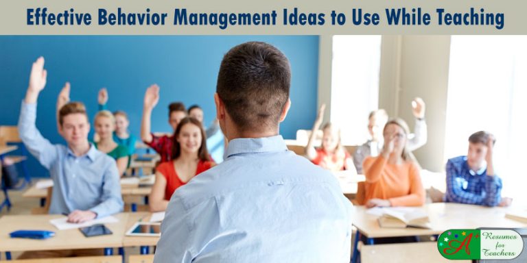 Behavior Management is an Effective Tool for Successful Teaching