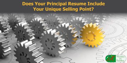 does your principal resume include your unique selling point?