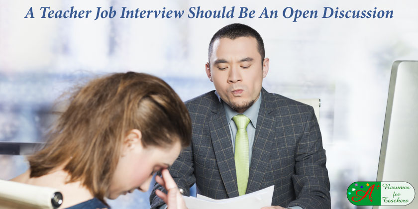 a teacher job interview should be an open discussion