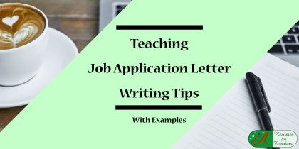 teaching job application writing tips with examples