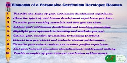 10 Elements of a persuasive curriculum developer resume